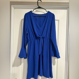 Blue Long Sleeve Dress- SHEIN 1XL